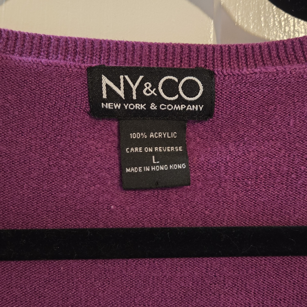 New York & Company Pinkish Purple Sweater, Size Large, Soft, Lightweight, Warm - Picture 6 of 6
